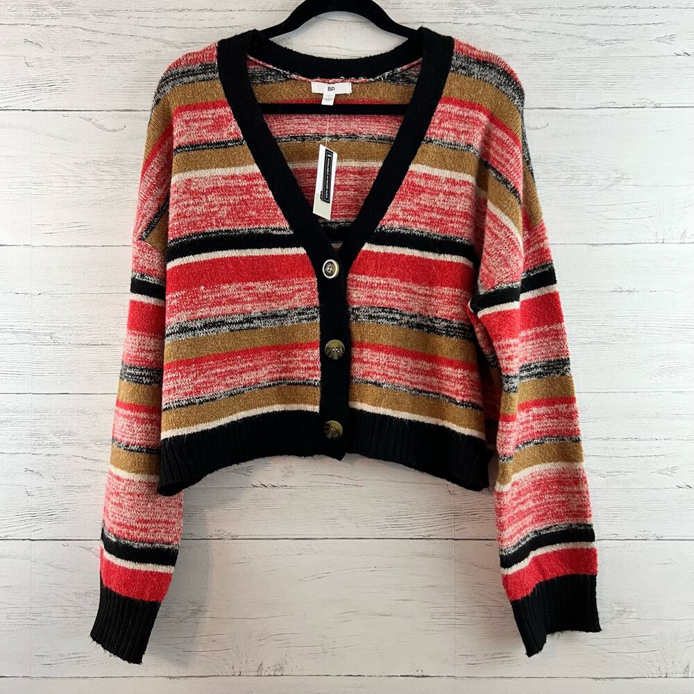 BP. NWT Striped Knit Button Front Grandpa Cardigan Size L